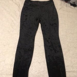 Black velvet leggings